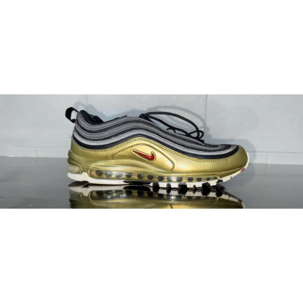 Nike Air Max 97 QS B-Sides Metallic Gold Mens Athletic Shoes Sneakers Size 10